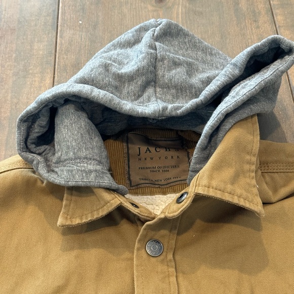 SOLD ✅ Jachs New York Men’s Heavyweight Sherpa Lined Khaki Jacket Hoodie Sz:L - Picture 5 of 14